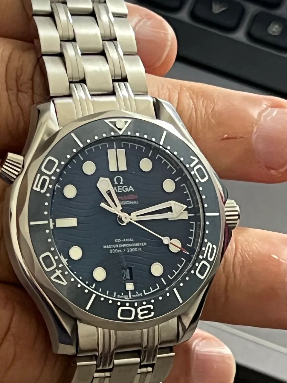 Relógio Omega Seamaster Diver 300M Azul 42mm - Foto 5
