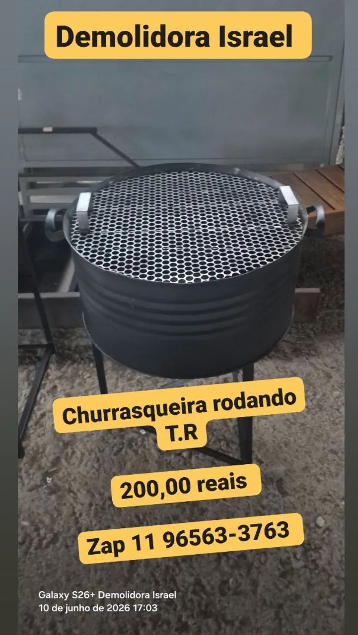 Churrasqueira tambor  redonda 