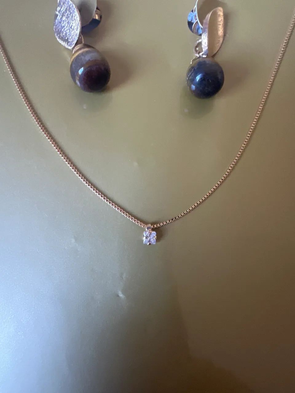 Conjunto ponto de luz e brinco âmbar  - Foto 2