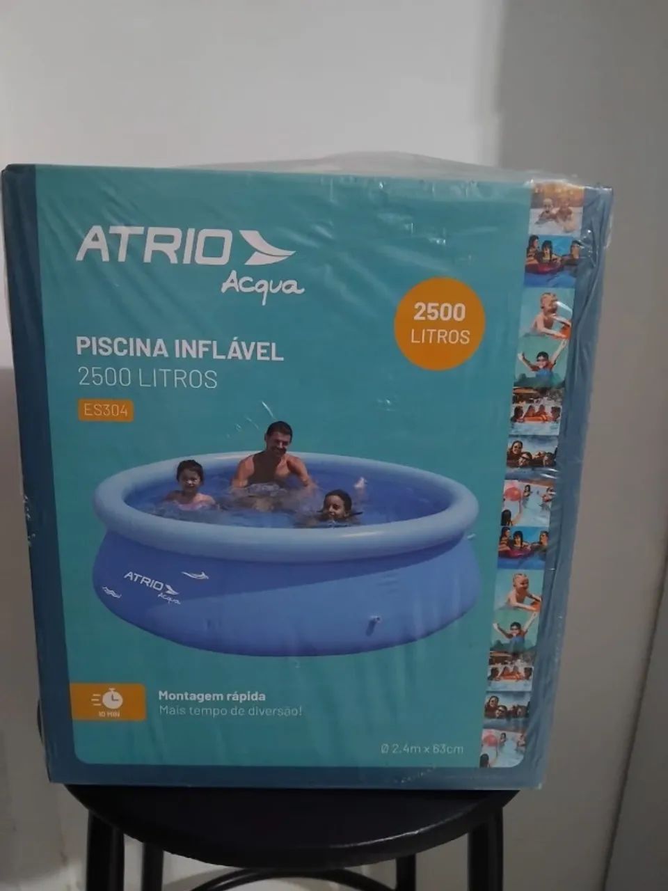 KIT PISCINA ATRIO 2500LTS C/ 2 LONAS E INFLADOR MANUAL - Foto 5