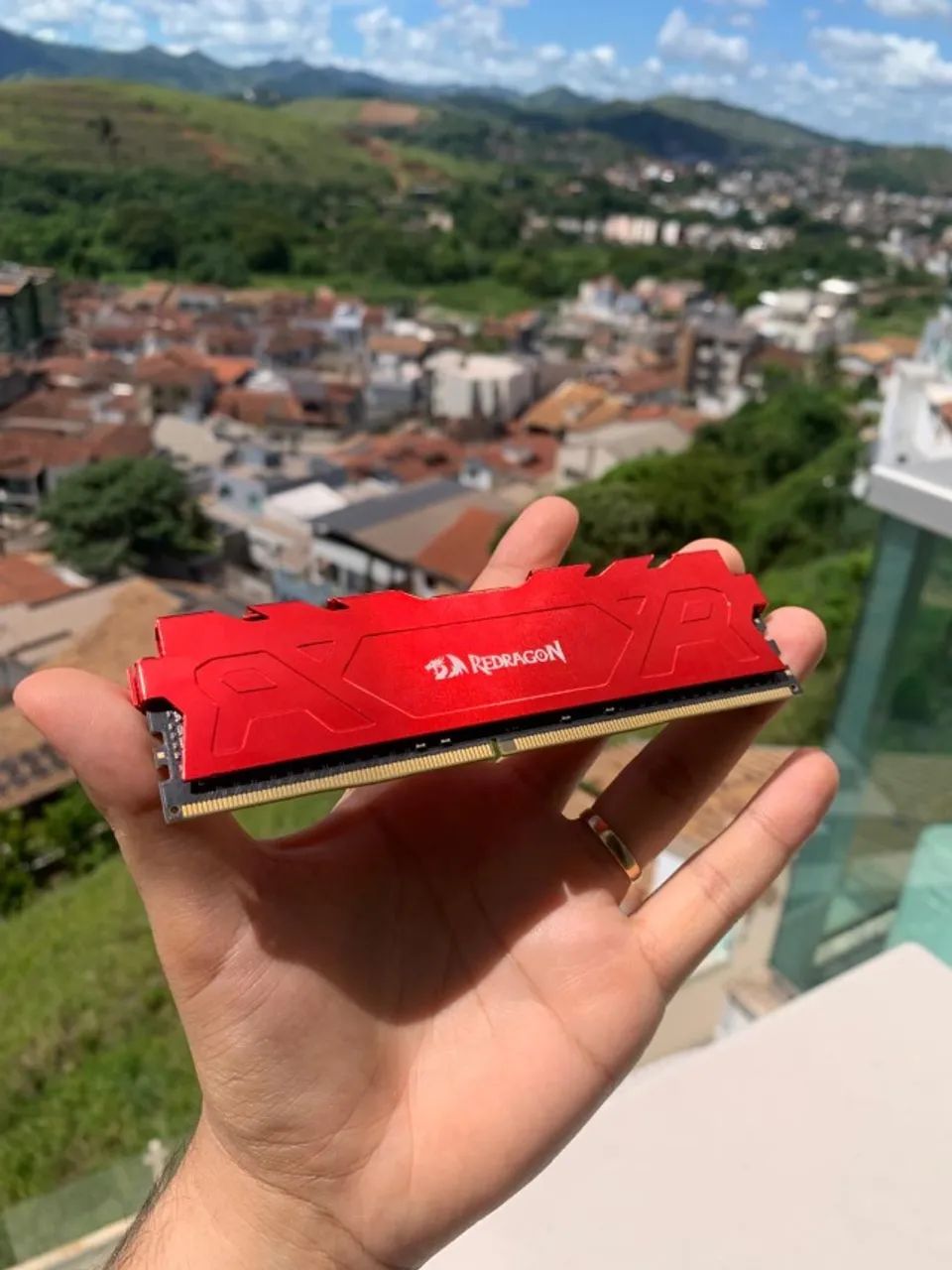 Memória DDR4 Redragon rage, 1x16GB, 3200MHz, vermelha, CL16 - Foto 2