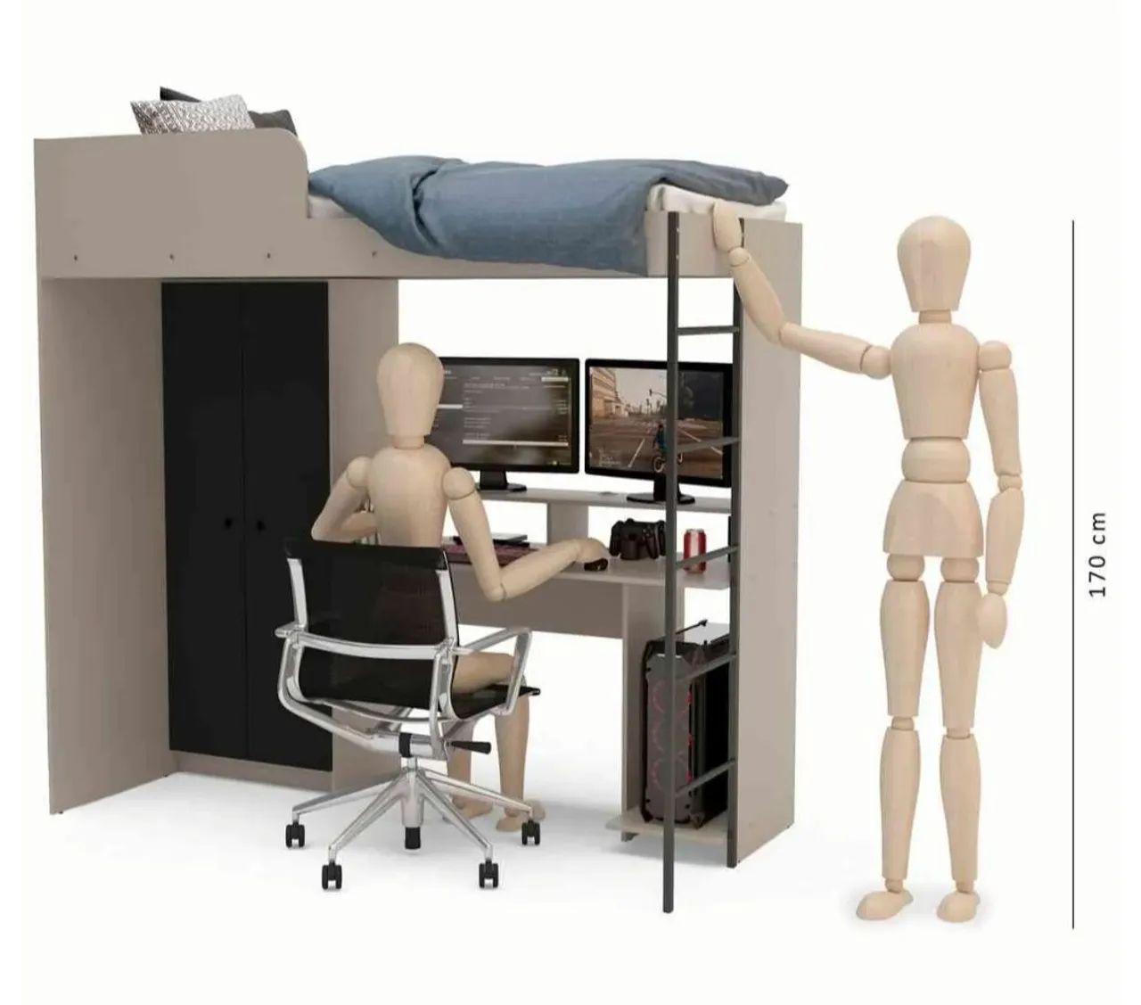 Cama com escrivania e roupeiro  - Foto 5