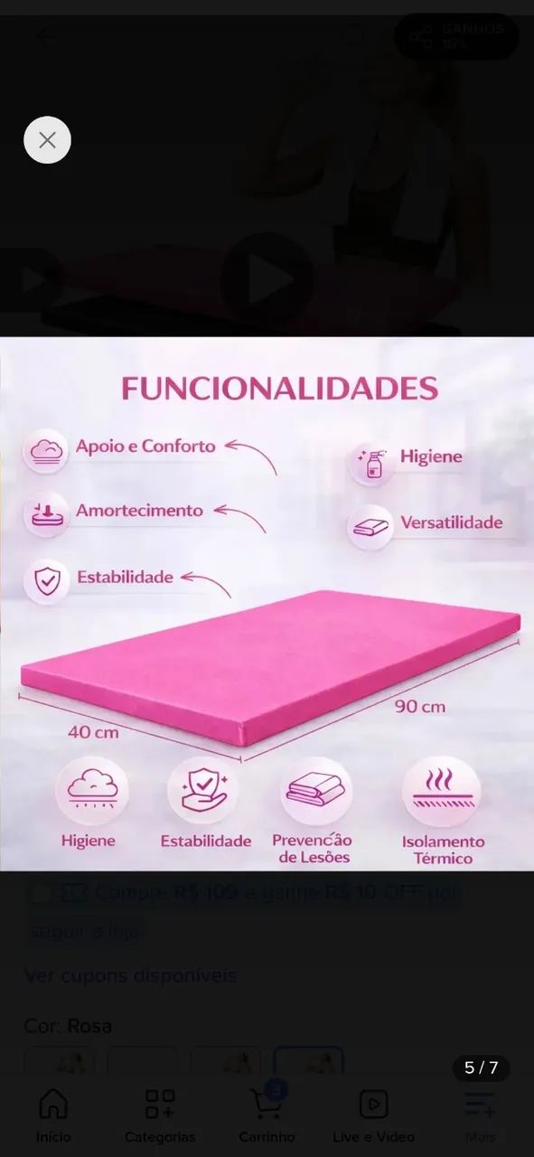 Colchonete de treino