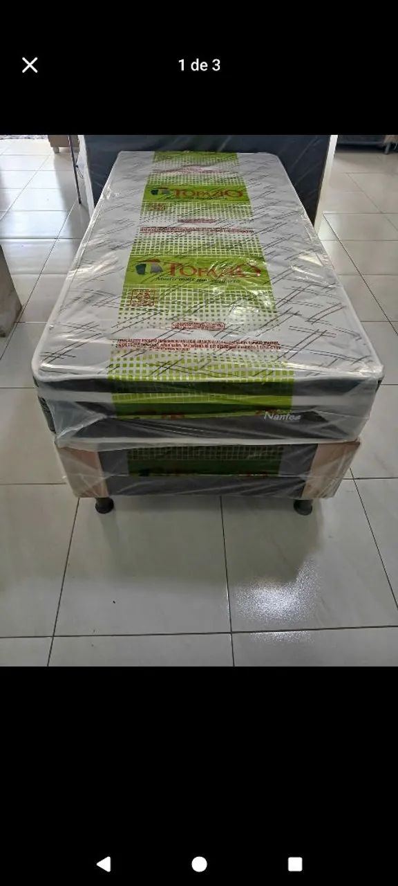 CAMA BOX SOLTEIRO TOPAZIO - BASE + COLCHÃO SEPARADOS
