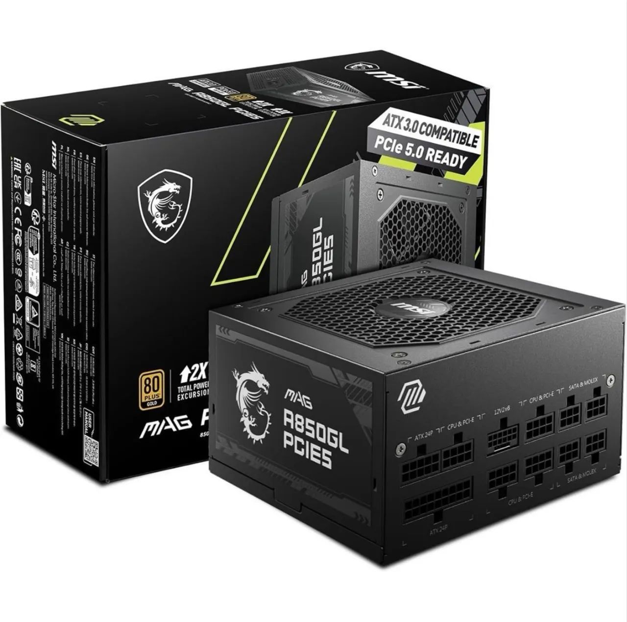 Fonte MSI MAG A850GL, 850W, 80 plus gold - Foto 2