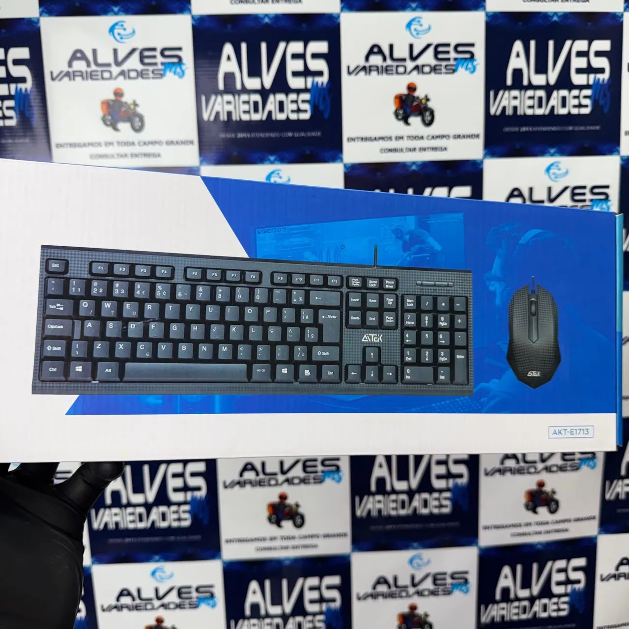 Kit teclado e mouse com fio USB