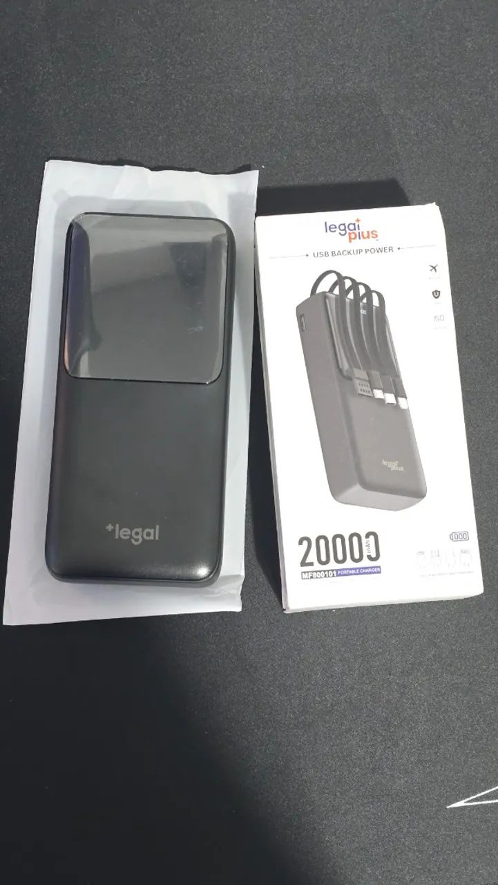 powerbank carregamento rápido 20000 mAh com cabos - Foto 3