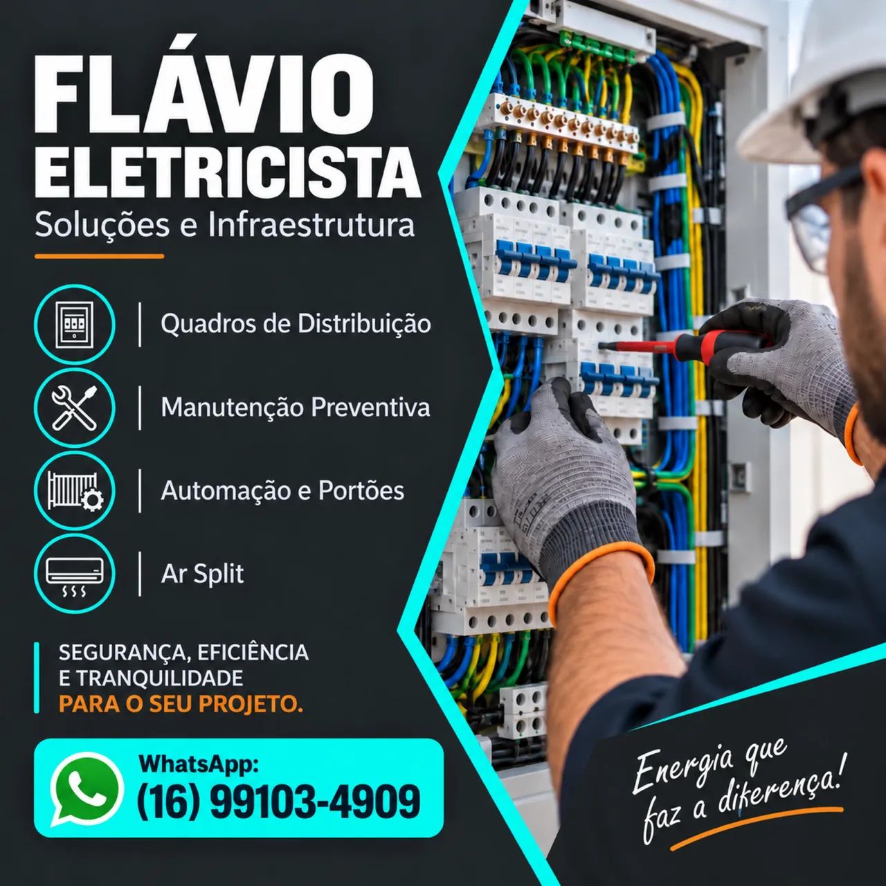 FLÁVIO ELETRICISTA ? SERVIÇOS ELÉTRICOS RESIDENCIAIS E COMERCIAIS  