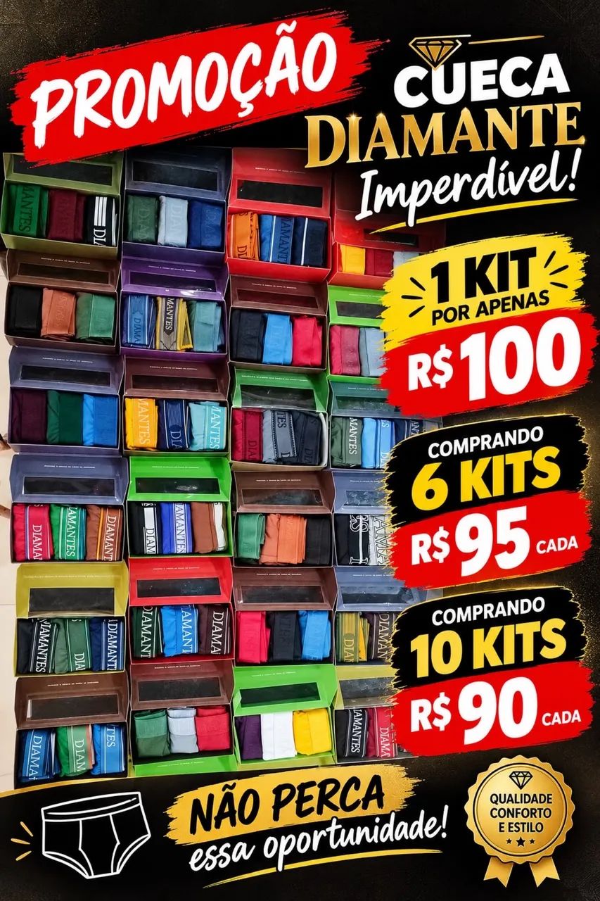 Kit cueca diamantes 