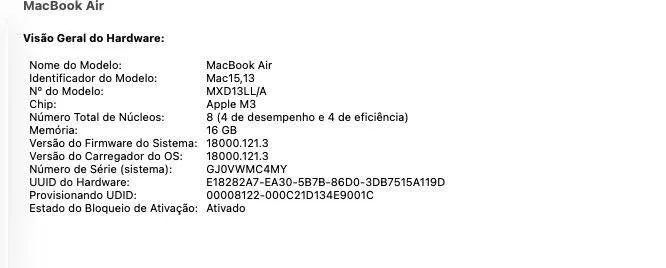 MacBook Air M3 de 15 polegadas 16GB RAM e 512GB de SSD - Cinza espacial - Foto 5