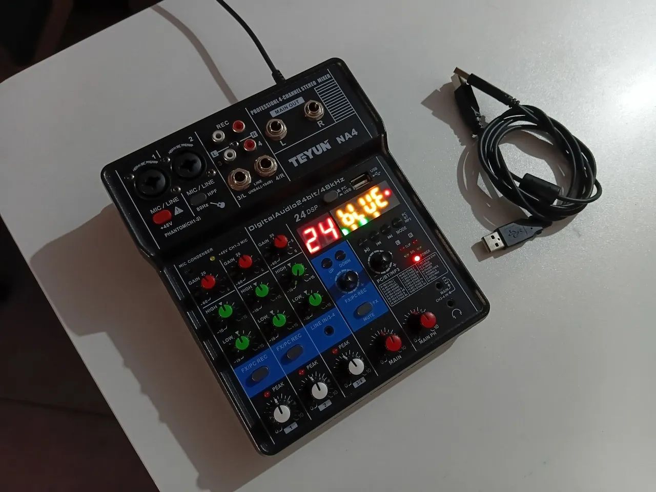Mesa Mesa De Som Interface Bluetooth 4canais Teyun 24 Efeitos Voz - Foto 3
