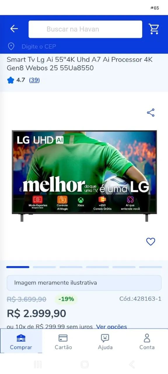 Vendo tv lg 55 polegadas ua8550 zerada sem nenhum detalhe. - Foto 5