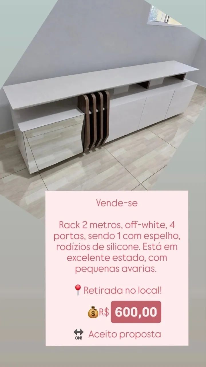 RACK 2 METROS OFF WHITE MUITO NOVO!