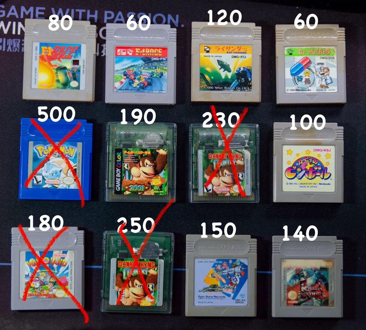 Lote de jogos de Gameboy