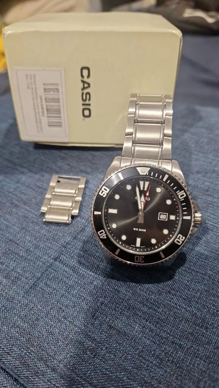 Relogio masculino casio duro 200m MDV- 107 original - Acessórios