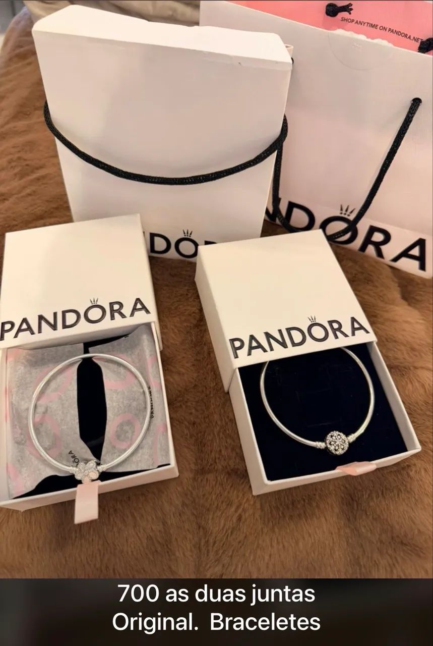 2 Braceletes Pandora originais prata 