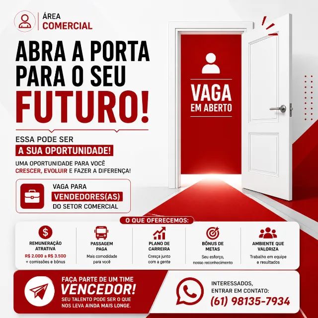 ATENDENTE COMERCIAL | INÍCIO IMEDIATO 1