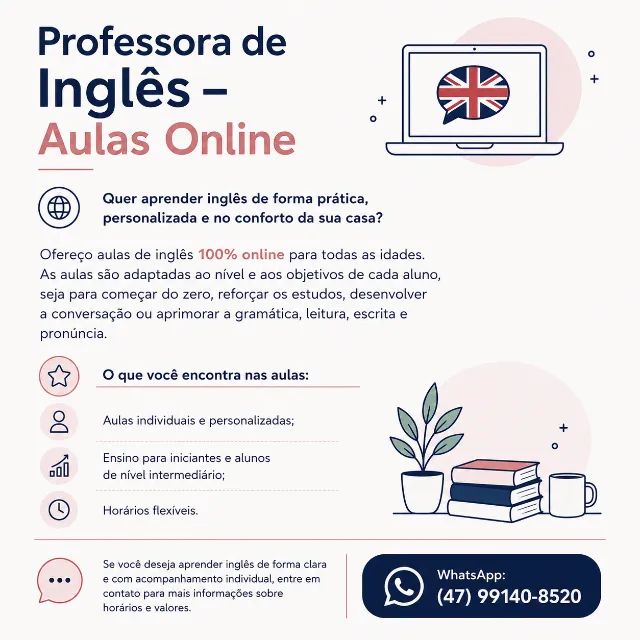 Aulas particulares de inglês