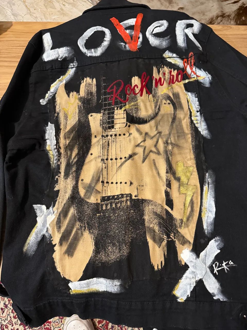 Jaqueta jeans customizada Rock Lover - Foto 3