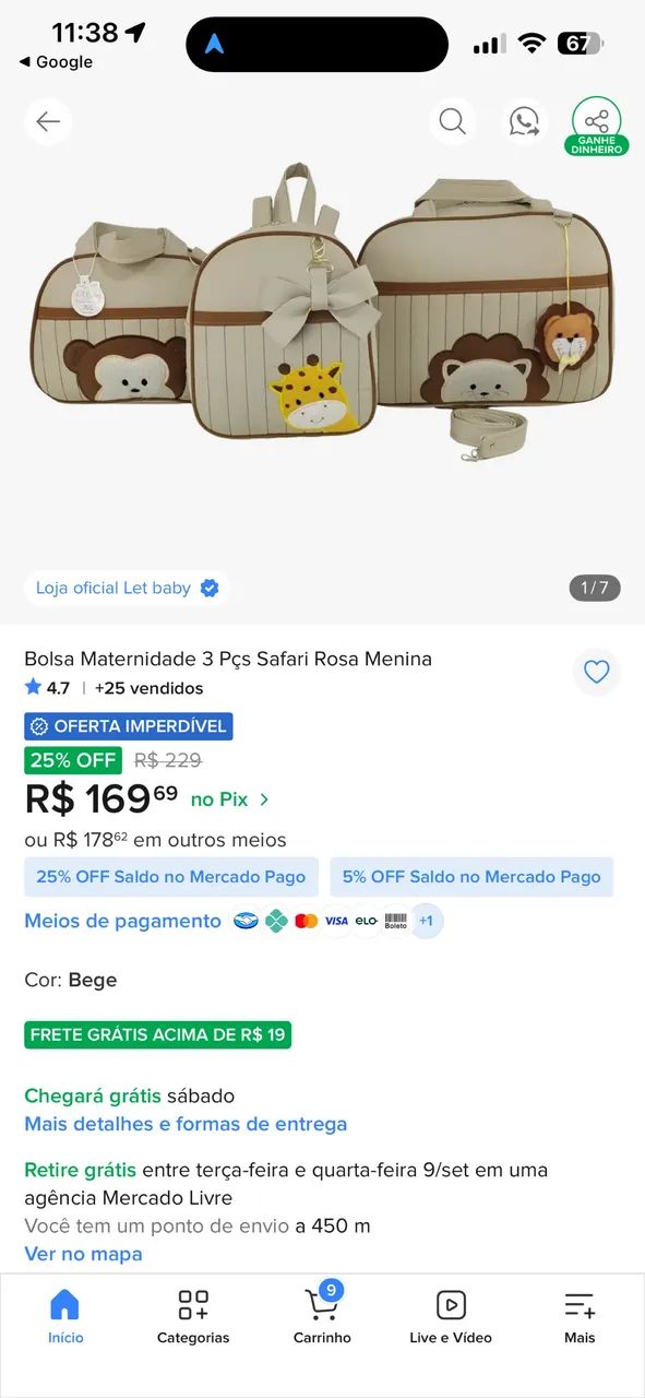 Kit bolsa maternidade  - Foto 2