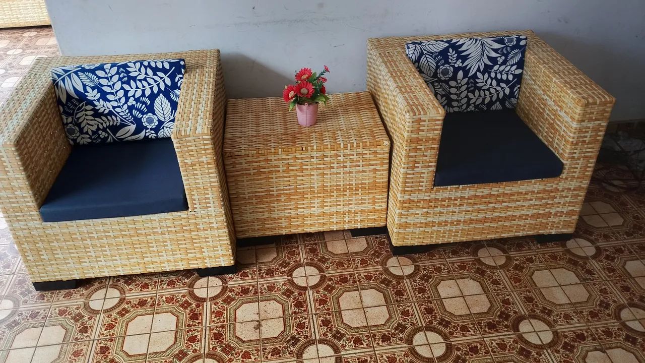 Jogo de poltronas alto padrão de vime sintético  - Foto 3