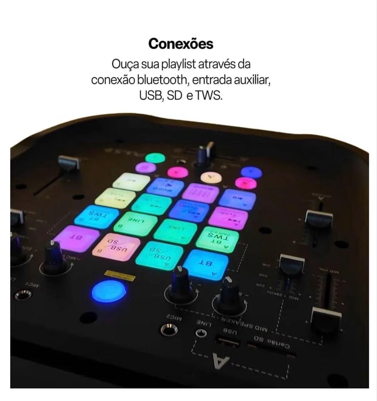Caixa de Som Torre Flamebox DJ 5000W RMS Pulse - SP512 - Foto 4