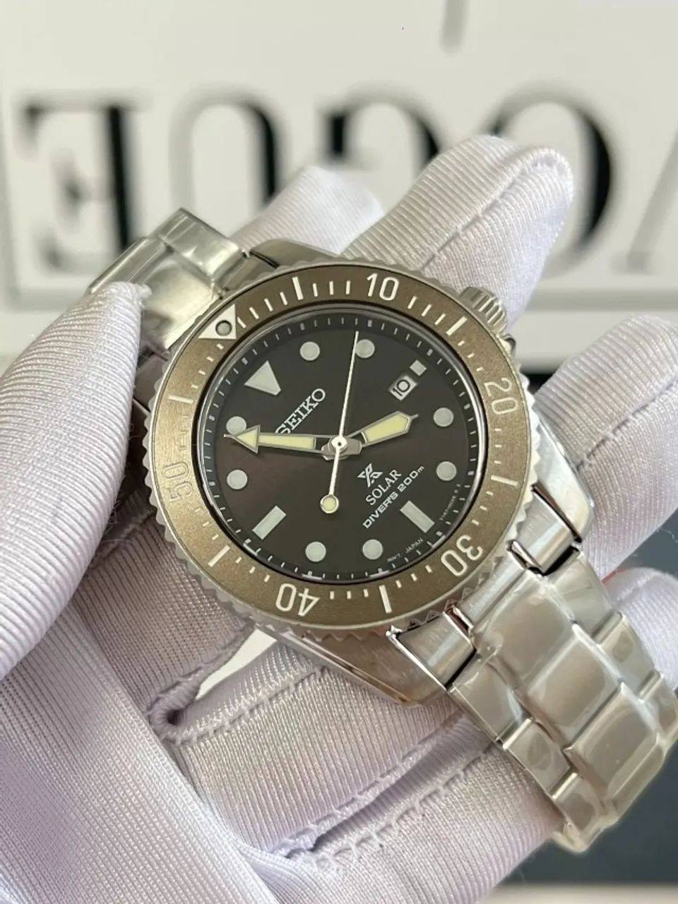 Relógio Seiko Prospex Solar Diver 38,5 mm - Ref. SBDN071 JDM