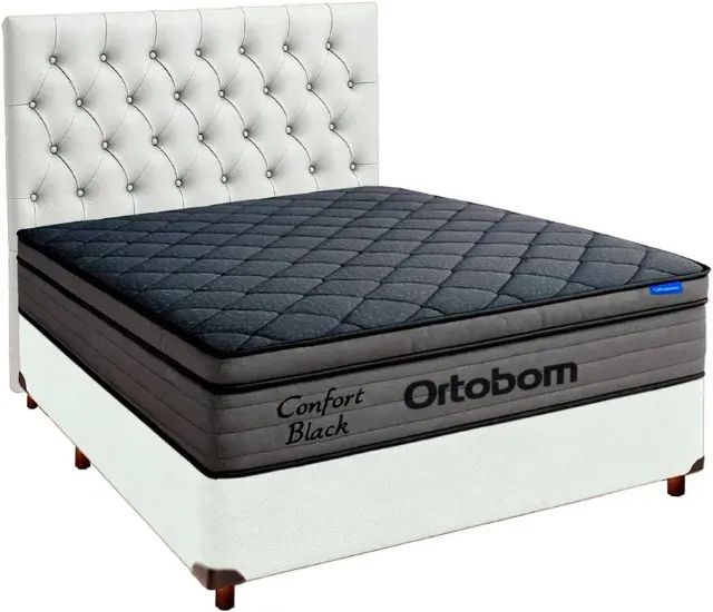 Colchão Casal Ortobom Com Base Box Casal Branco Gelo