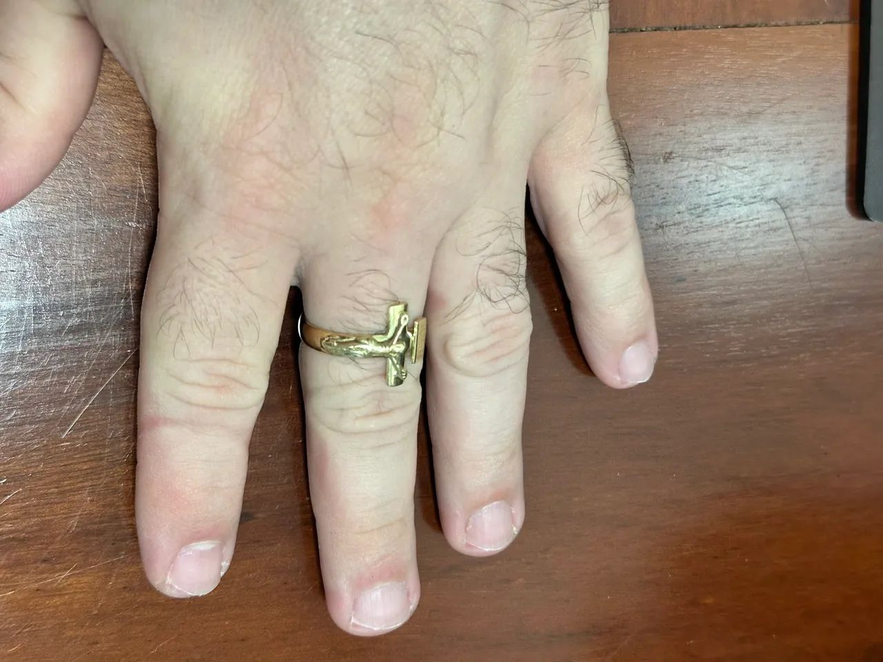 Anel em ouro 18 k- Jesus Cristo - Ouro 18 K- ouro 750 - Foto 4