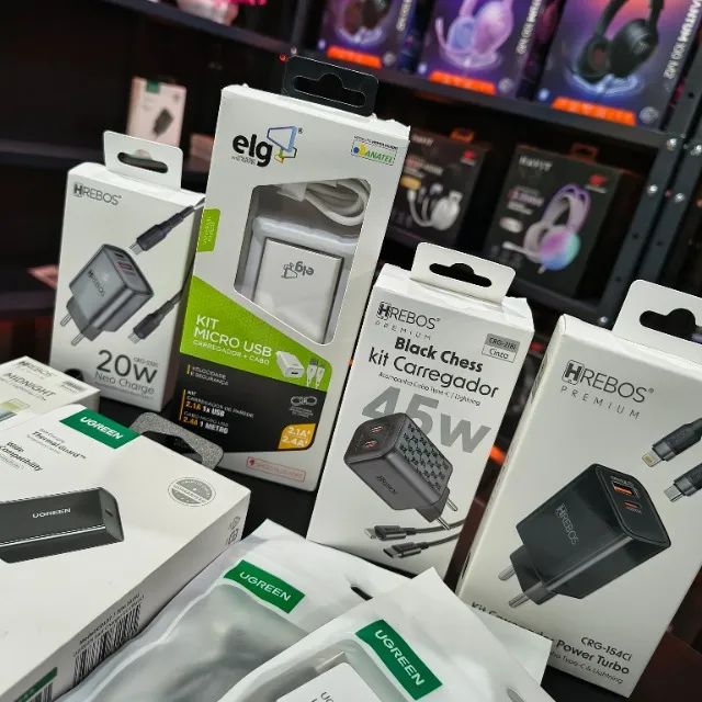 Carregador Turbo Vários modelos Para Iphone e Android USB C, Micro USB, Lightning