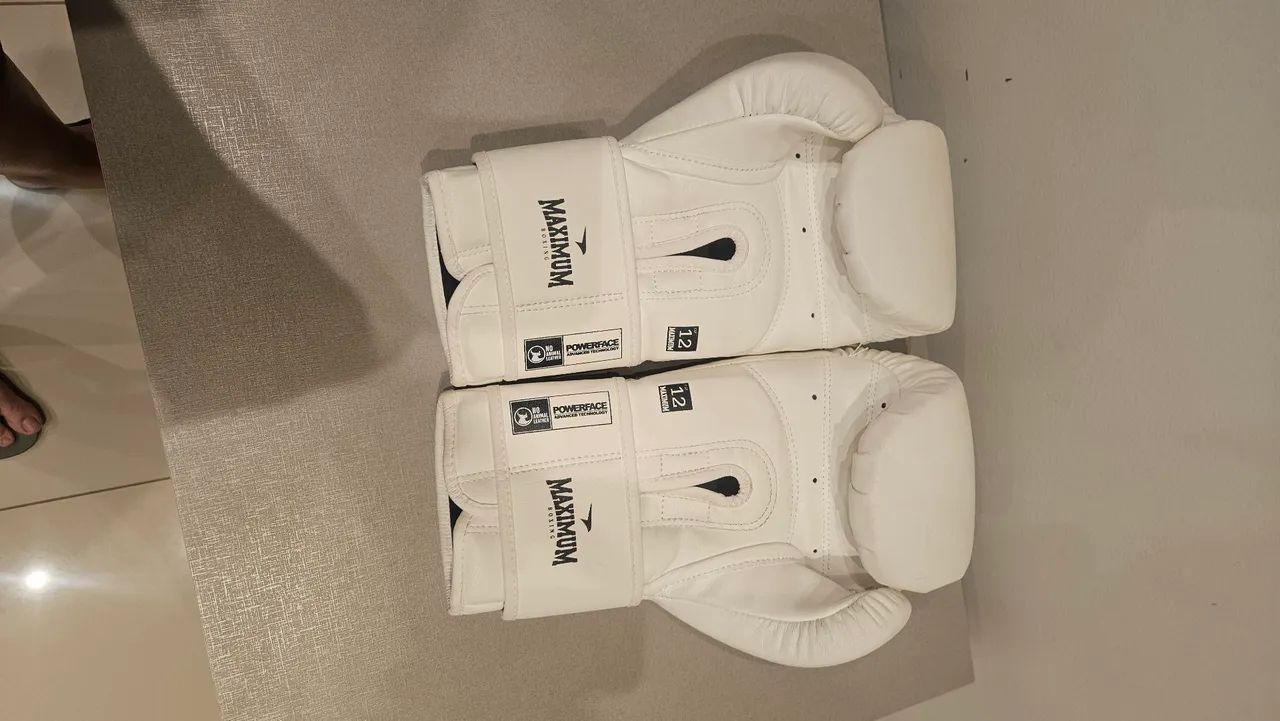 Luva de boxe Maximum 12oz branca - Foto 5