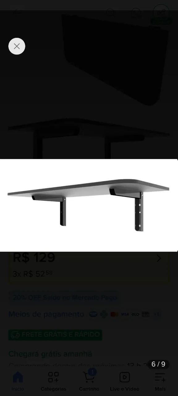 Mesa dobrável de parede 