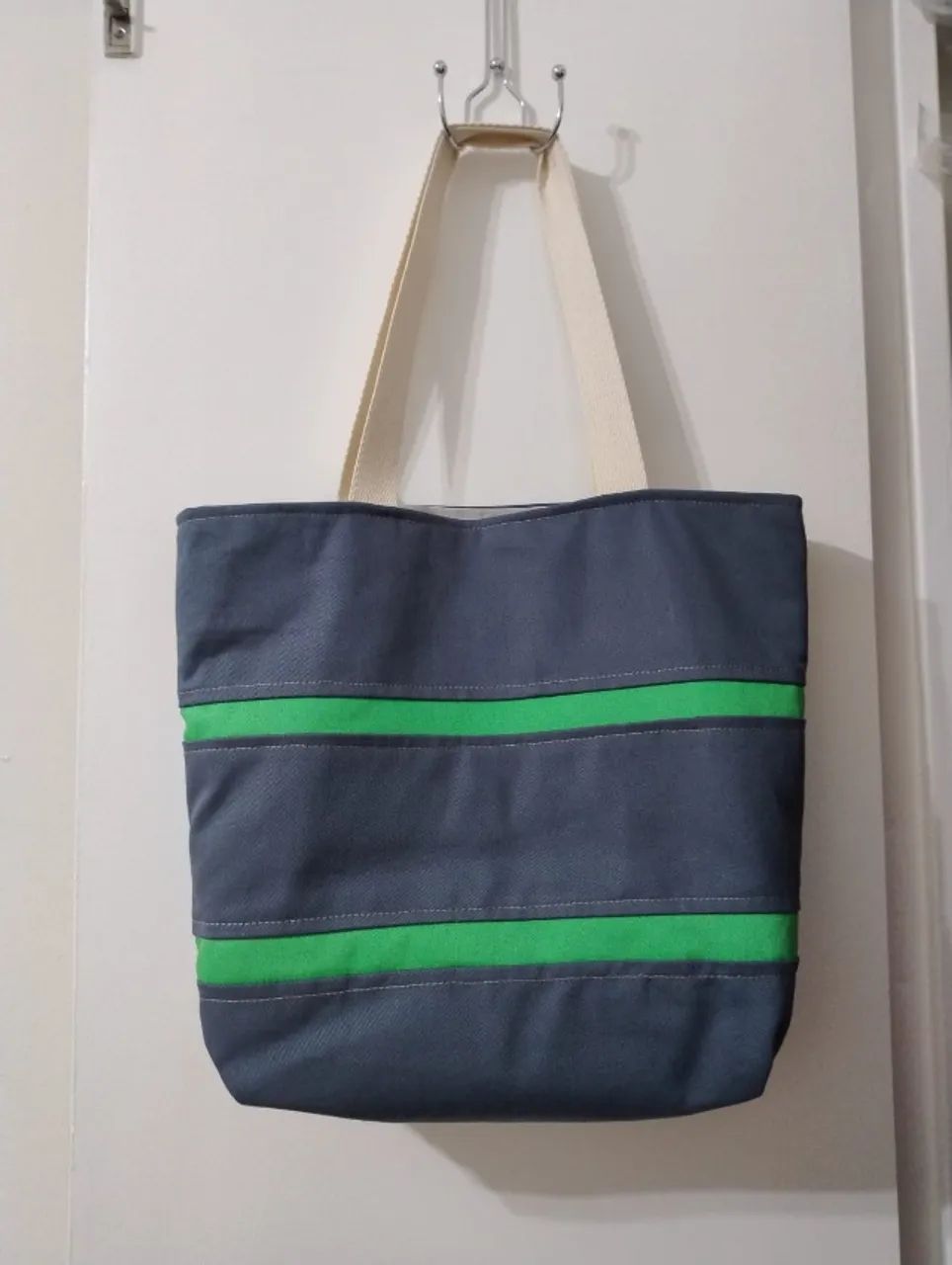 Bolsa artesanal jeans e tecido - Foto 3