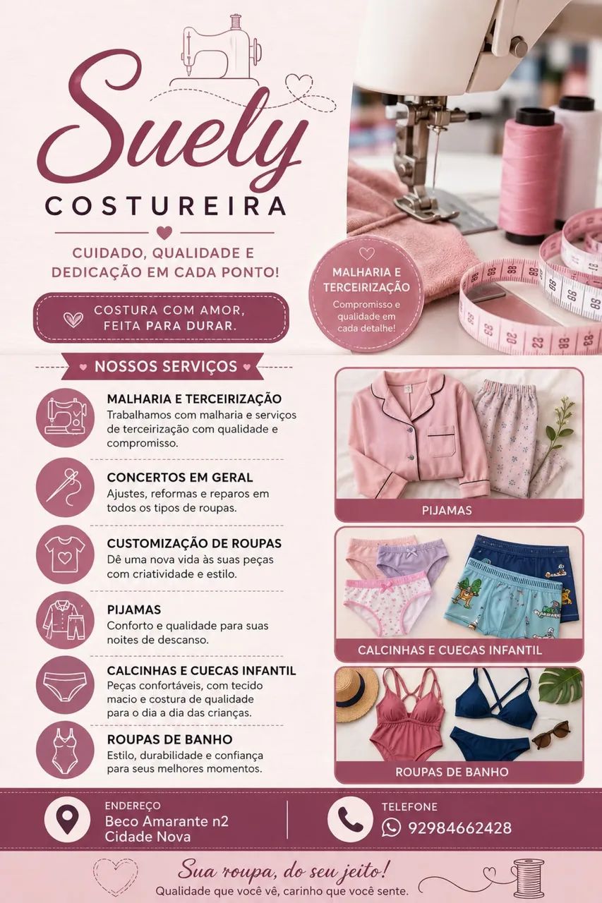 Concerto de roupas e confecções de roupas em geral 