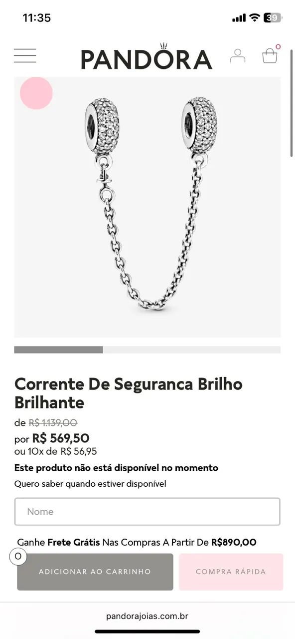 Pulseira Pandora com fecho rose + trava de segurança  - Foto 3