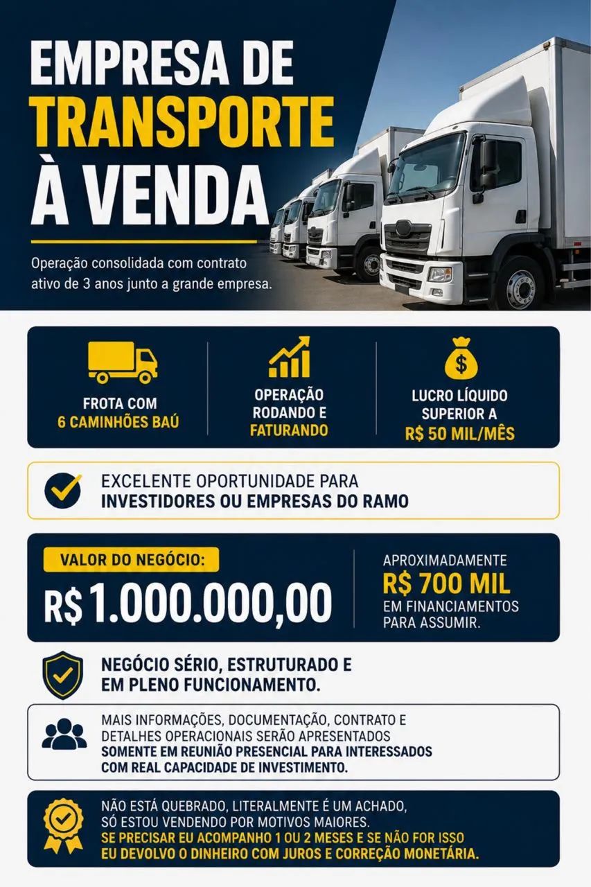 Venda empresa transporte 