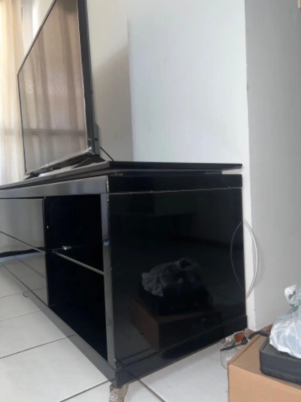 Rack para TV preto laqueado - Foto 3