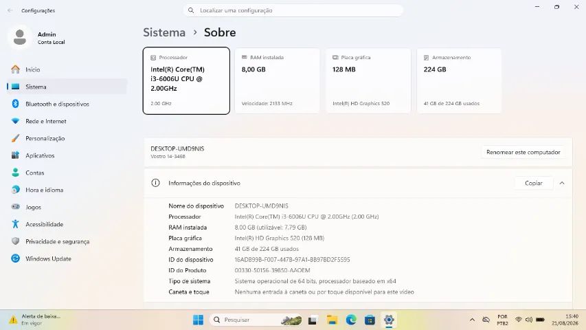 Notebook Dell Vostro 3468 | 8GB RAM | SSD 240GB - Foto 3