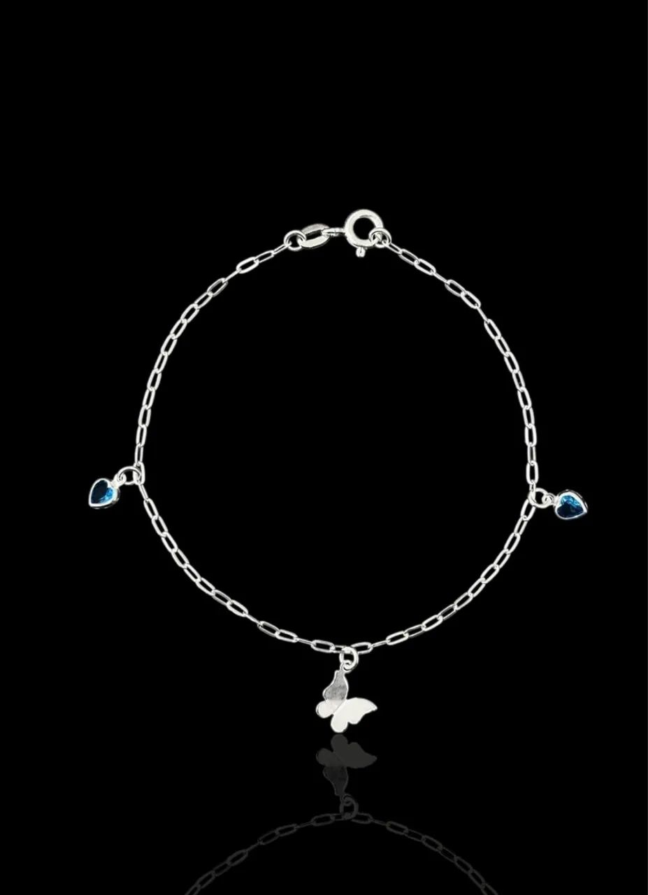 Pulseira borboleta prata 925