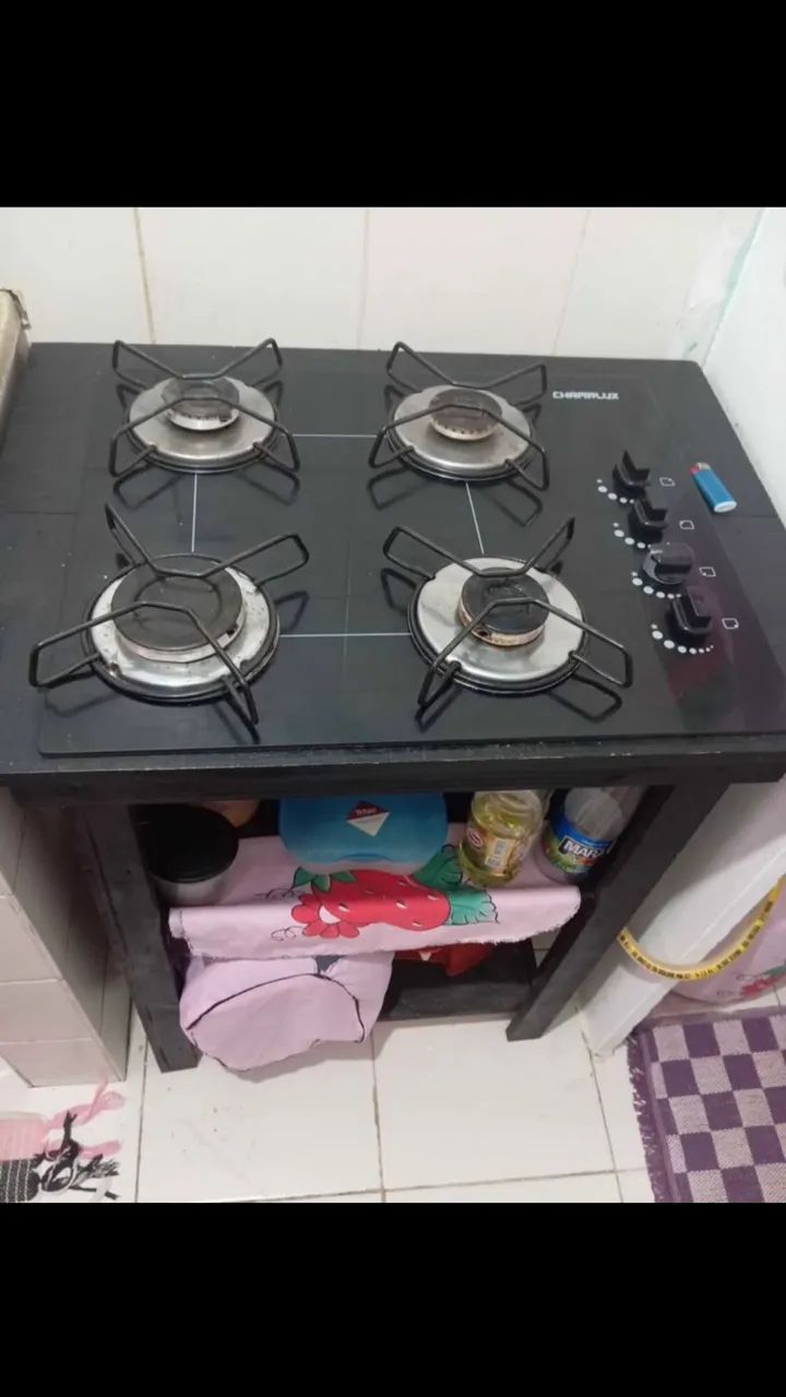 Fogão cooktop com bancada 