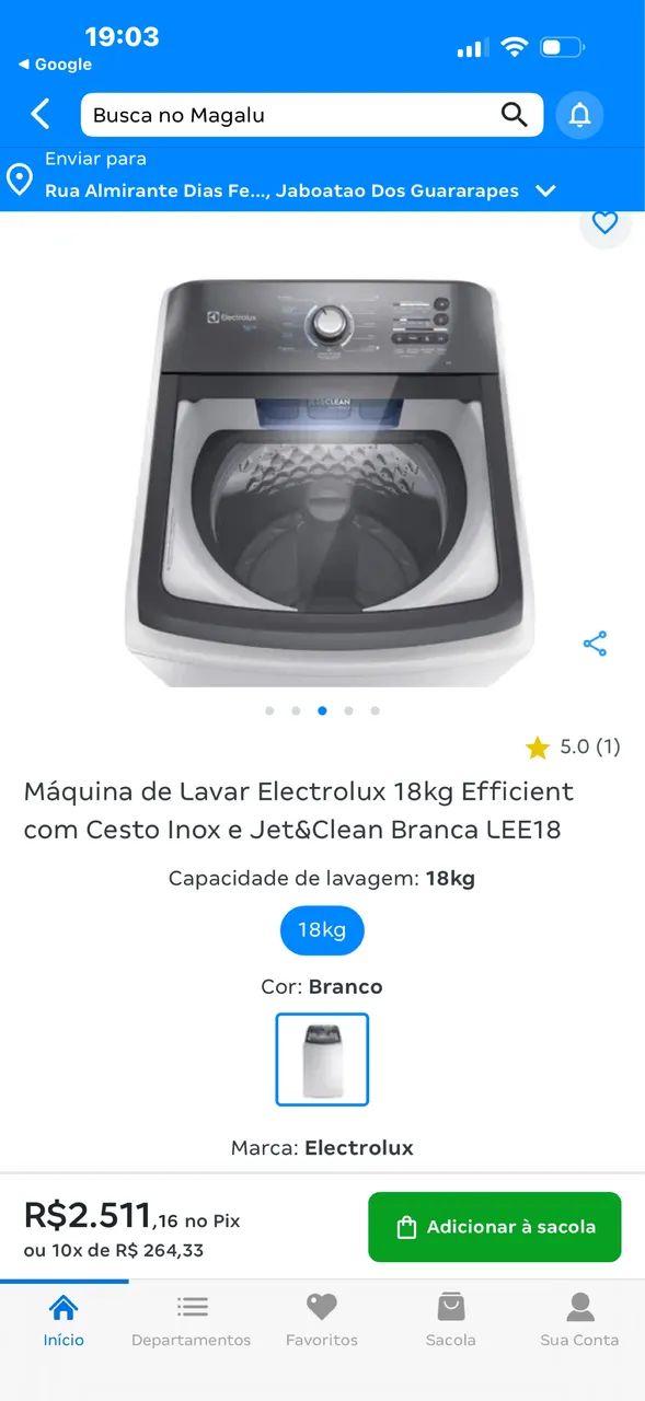 Máquina nova 18 kg 