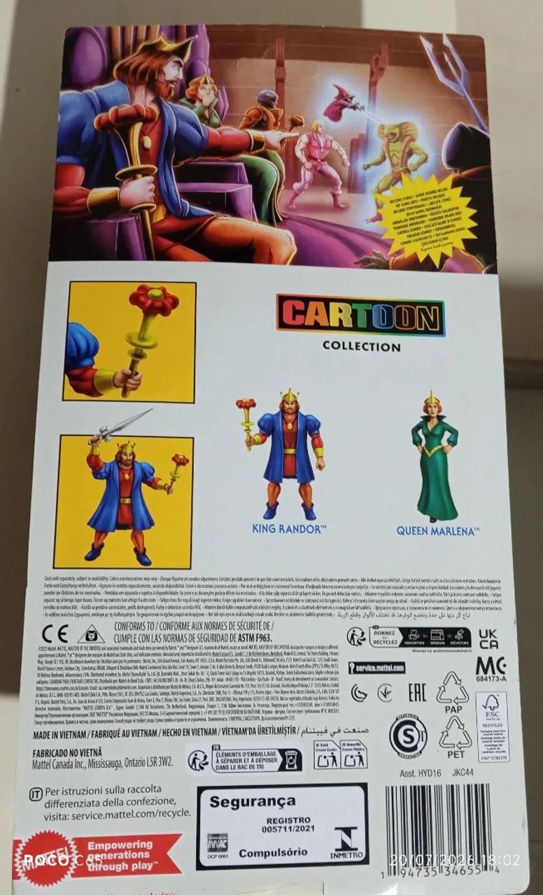 Rei Randor Cartoon Masters of The Universe Mattel He Man  - Foto 2
