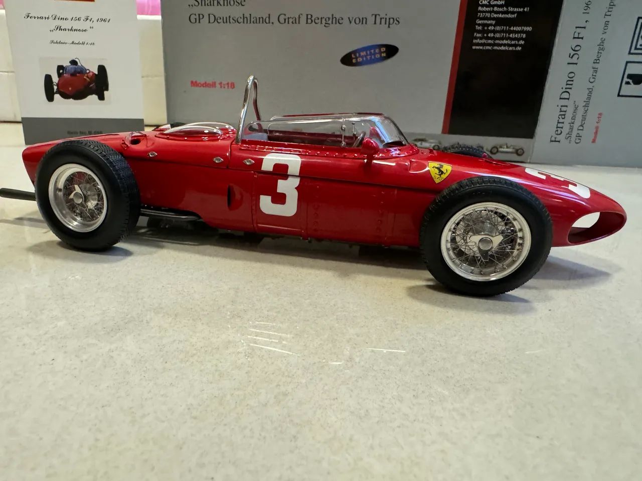 ミニカー CMC Ferrari Dino 156 F1 1961 1/18 CMC 1/18 Ferrari 1961 (156 f1) #3 Wolfgang Von Trips GP Alemanha