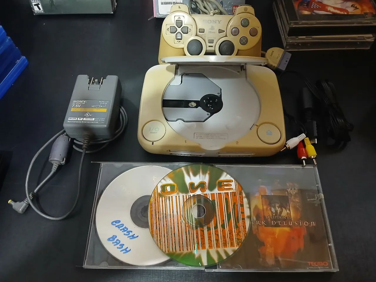 ! Playstation 1 Slim Branco Completo