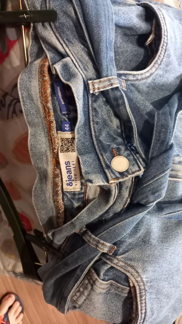 Calça pantalona jeans 44 - Foto 4