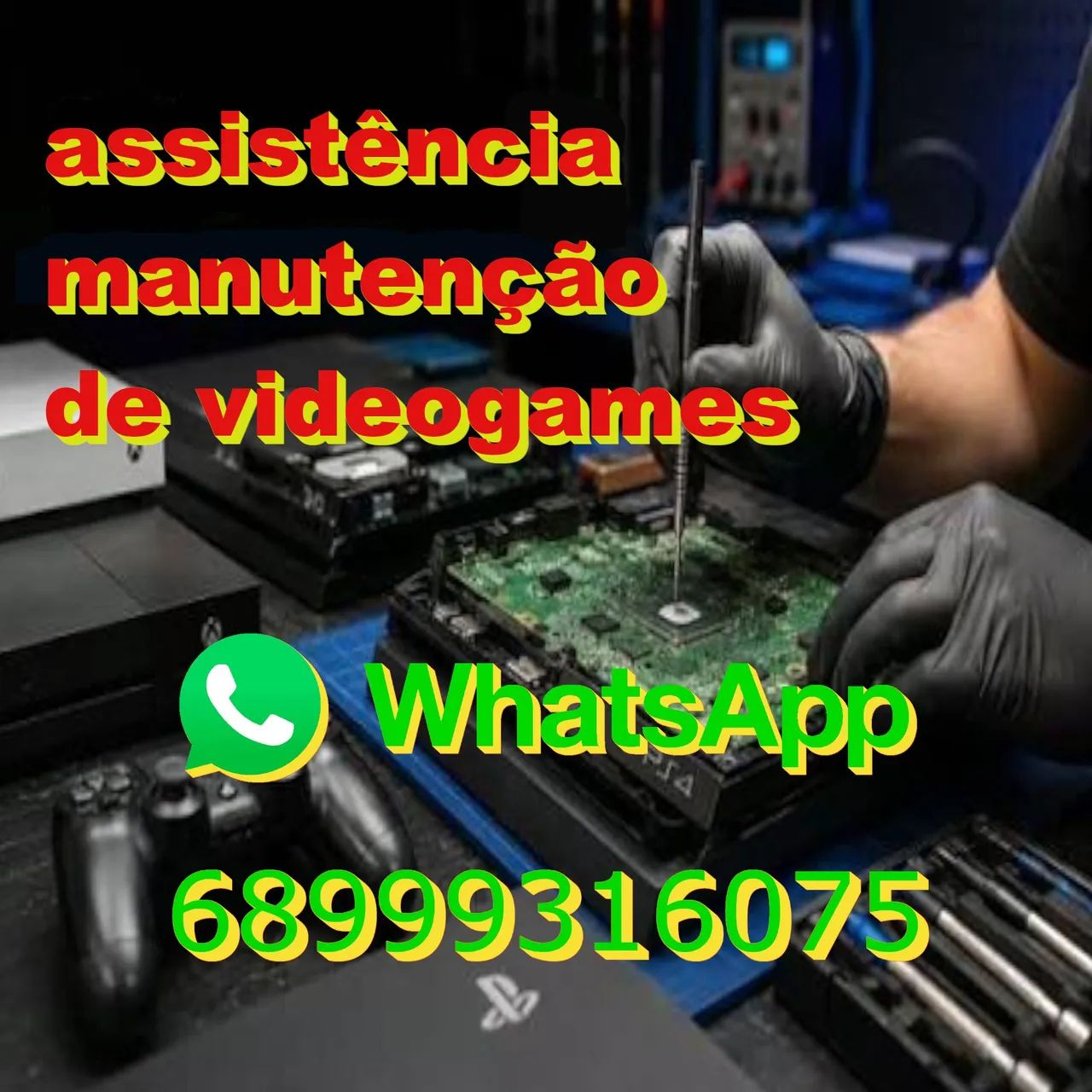 Assistência assistência consertamos limpando qualquer videogame