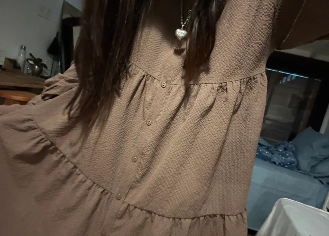 Vestido cute, kawaii marrom