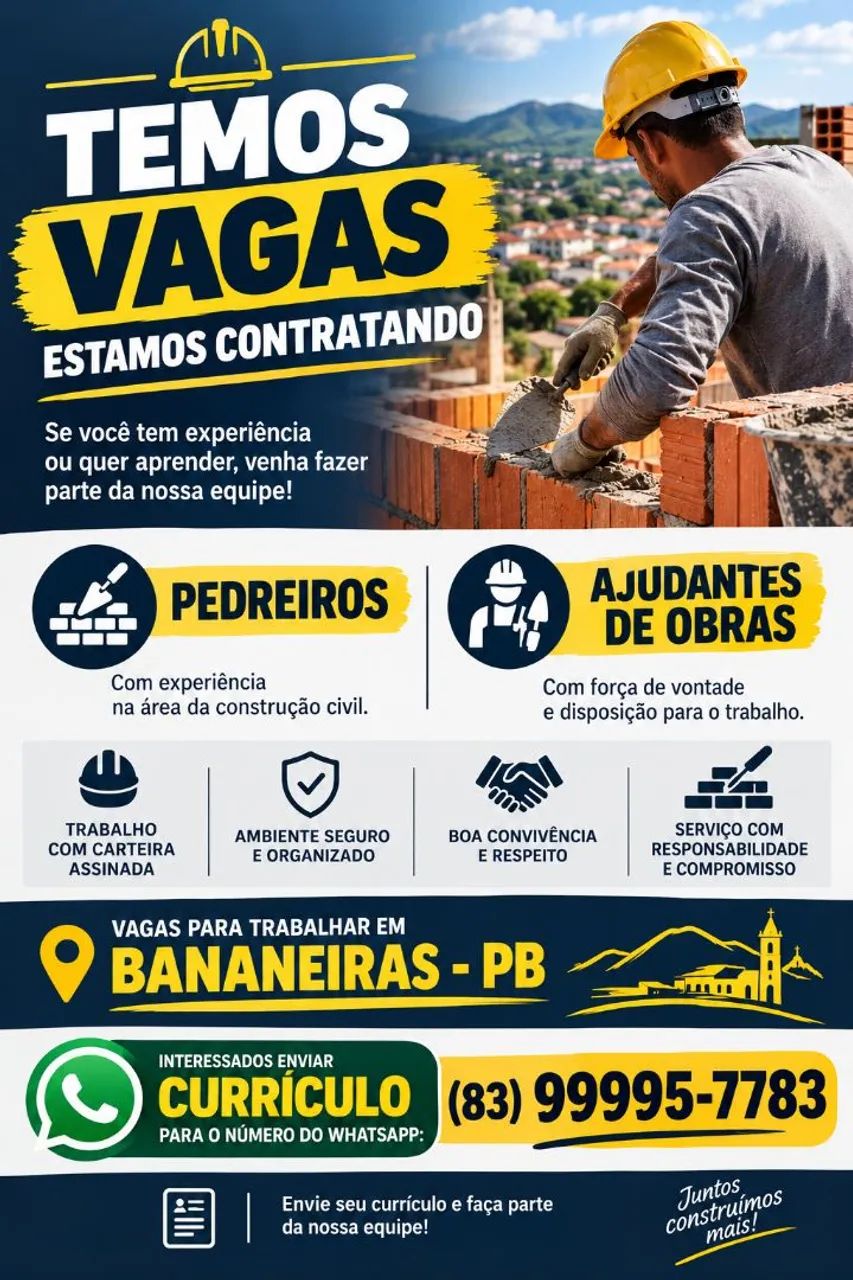 Pedreiro e ajudante 