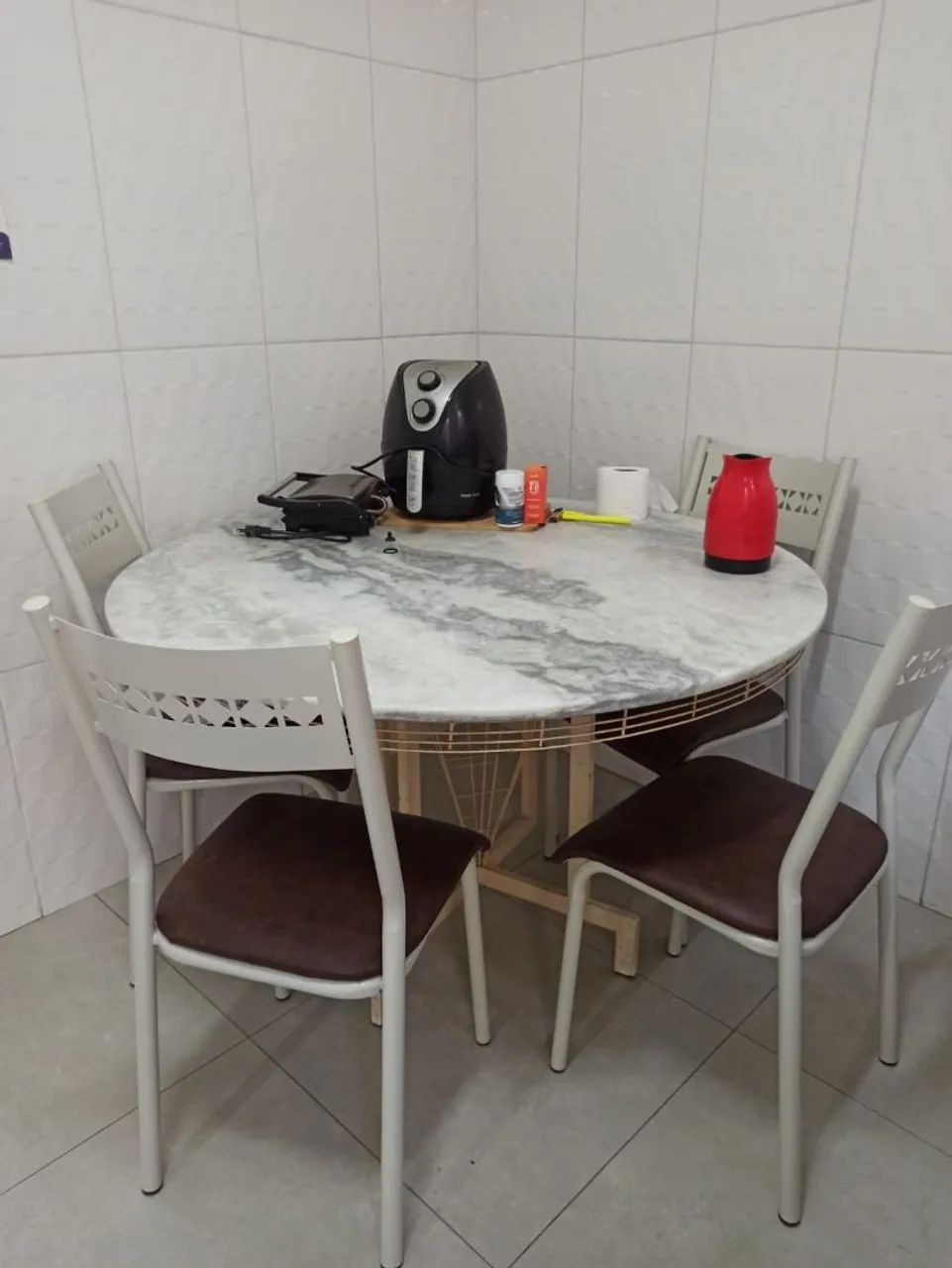 MESA REDONDA GRANITO + BASE COZINHA SALA DE JANTAR 