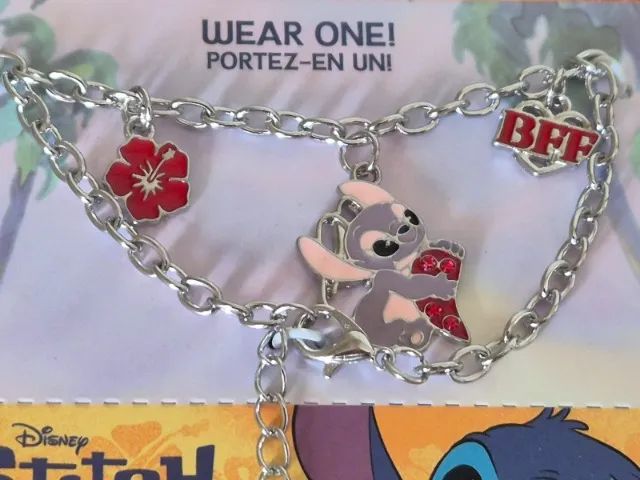 2 Pulseiras Da Amizade. Bracelet Set. Stitch E Angel. Disney - Foto 4